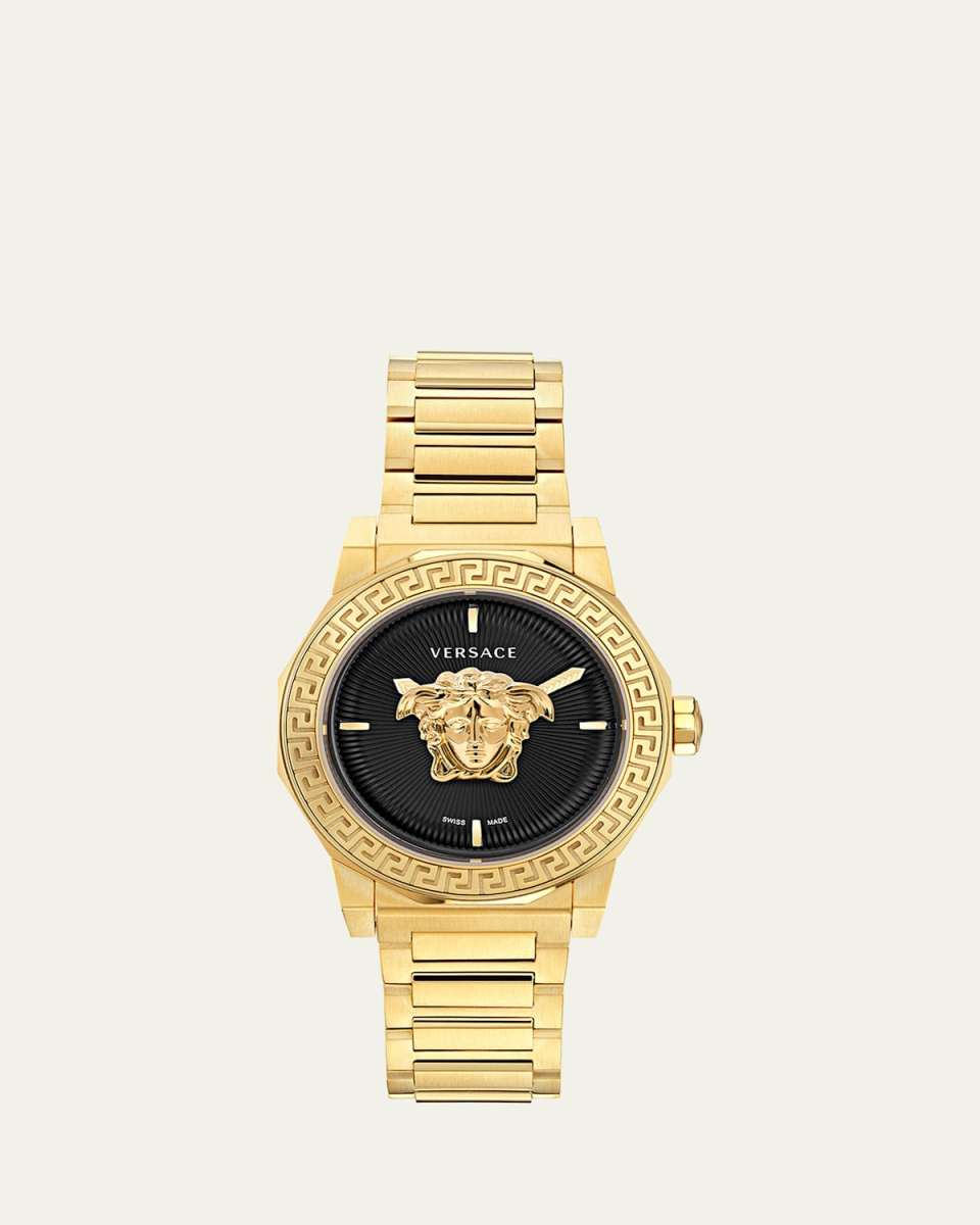 38mm Medusa Deco Watch with Bracelet Strap, Gold Plated